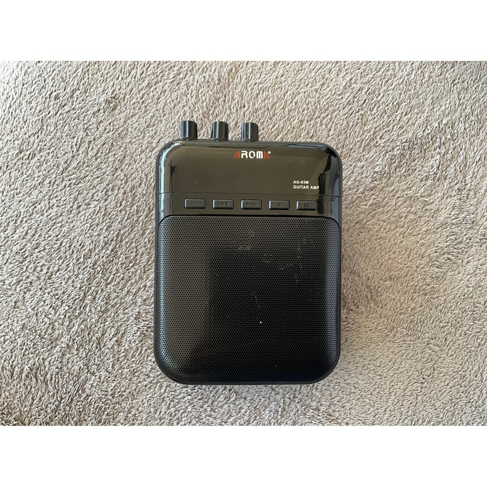 Aroma AG-03M Mini Guitar Amp Rechargeable Portable Speaker Black AG03M